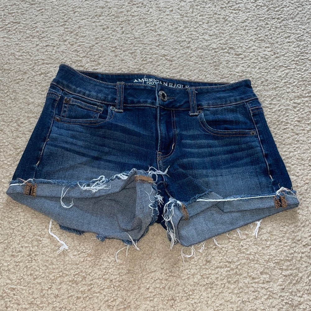 Dark wash jean shorts